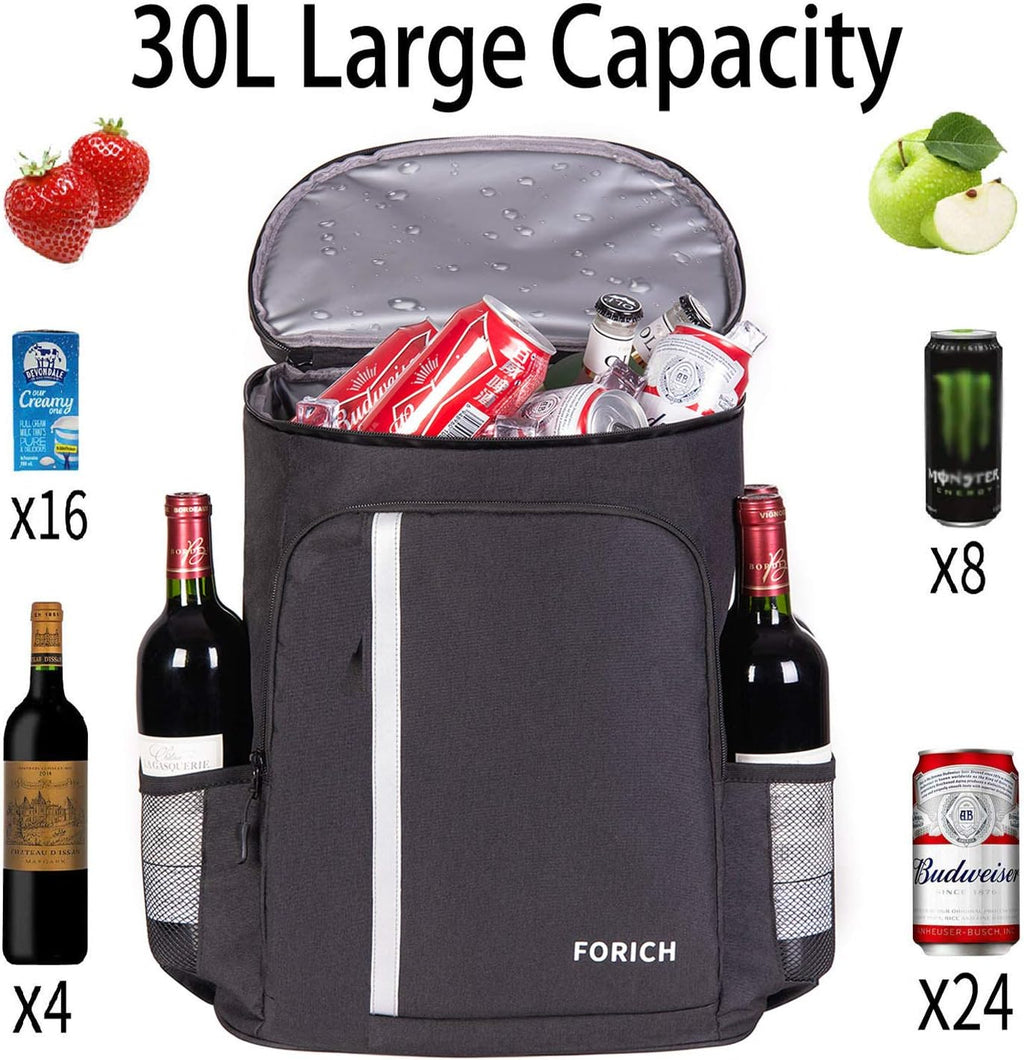 Backpack Cooler Leakproof Insulated Waterproof Backpack Cooler Bag, Lightweight Soft Beach Cooler Backpack for Men Women to Work Lunch Picnics Camping Hiking, 30 Cans